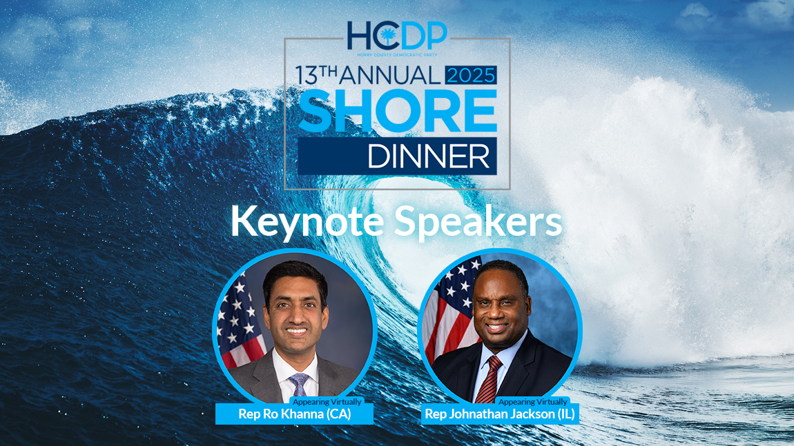 Horry County Democrats Announce Keynote Speakers for 13th Annual SHORE Dinner